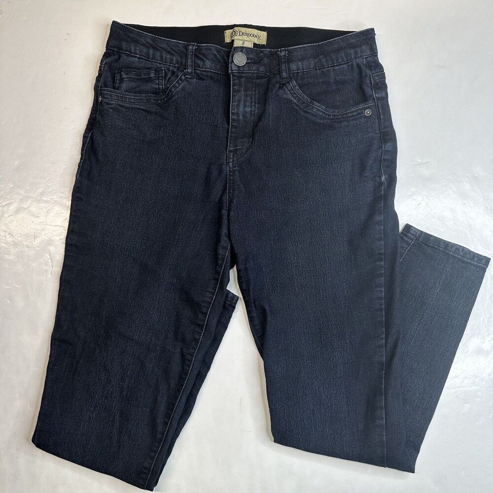 Democracy Jeans Ab Technology Skinny Womens 8 Dark Blue Stretch Denim